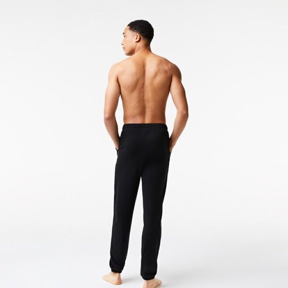 New Lacoste Men's Cotton Fleece Lounge Black Joggers Sweatpants NWT Large - Picture 6 of 16
